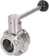 Thonlai 304 (45mm 1.8in Sanitary Butterfly Valve Clamp Valve Stainless Steel with Quick Clamping Collar
