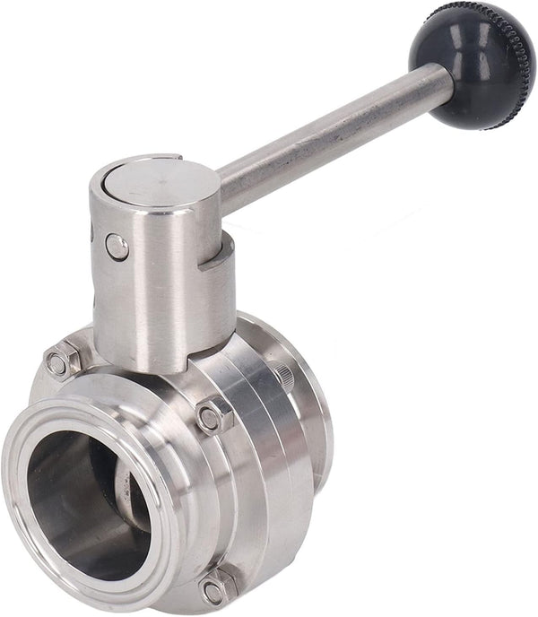 Cufaee Sanitary Butterfly Clamp Valve, Stainless Steel Butterfly Valves with Silicone Washer, Clamp