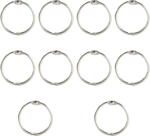 LVYKING 50 Pcs Metallic Loose Leaf Binder Rings, Keychain Key Rings, 0.75 Inch