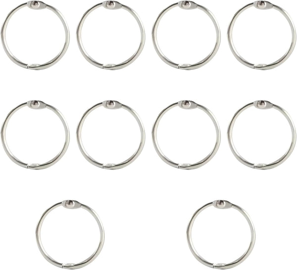 LVYKING 50 Pcs Metallic Loose Leaf Binder Rings, Keychain Key Rings, 0.75 Inch
