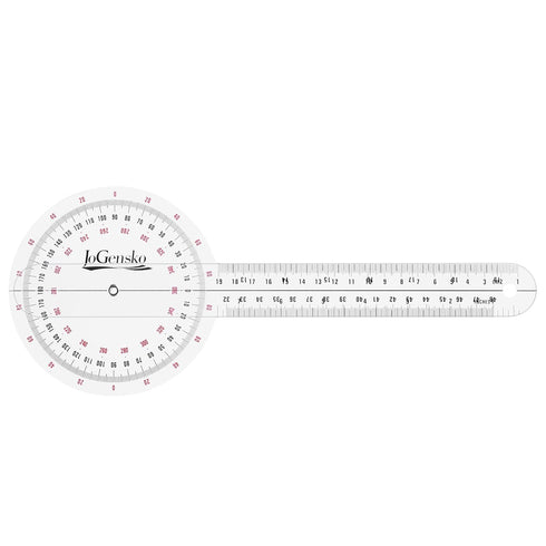 12 Inch Goniometer for Orthopaedic Use, 360 Degree Plastic Angle Protractor Ruler for Knee Elbow Shoulder