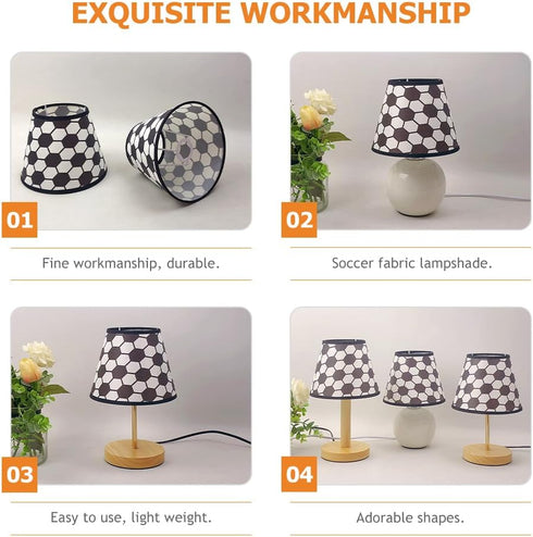 Uonlytech Fabric Lampshade Soccer Pattern Small Linen Lamp Shade Decorative Ceiling Lamp Shade for Home Bedroom Study