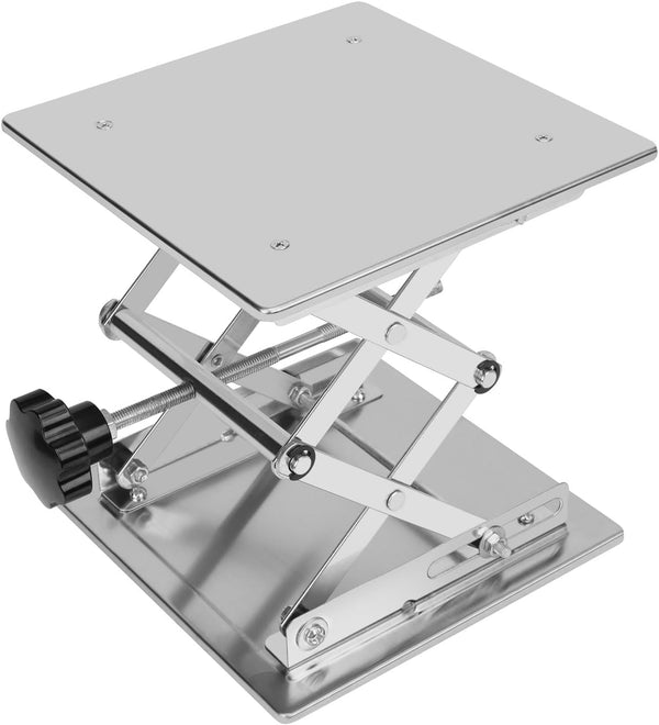 Lab Scissors Jack, Stainless Steel 8 x 8 inch Laboratory Support Jack Platform, Expandable Lift Height 80mm to 280mm