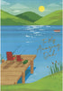 Pictura Two Folding Chairs and Fishing Poles on Dock Father's Day Card for