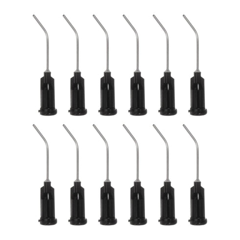 12pcs 19 Gauge Blunt Tip Dispensing Needles, 1" 45 Degrees Bent with Luer Elbow for Oil or Glue