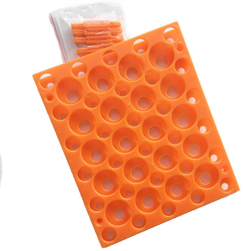 50 Well Centrifuge Tube Rack, Orange/Blue, for 10ml/15ml/50ml, Two Packs