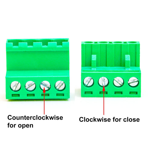 10 Set 5.08mm 4 Pin Male & Female Phoenix Type Connector, No Soldering Green PCB Screw Terminal Block