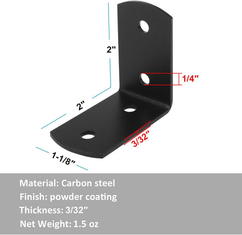 10 2" 2" Furniture,14 Pcs x L Angle Bracket, Shelf Corner Brace for Wood Guage Thick