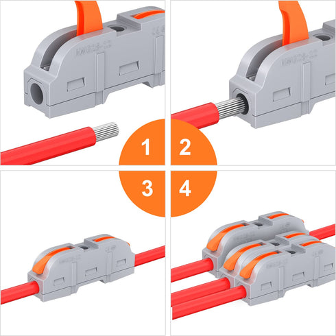 60pcs Lever Wire Connectors, Push-in Inline Electrical Wire Connector, Quick Connect Splice Wire Connectors