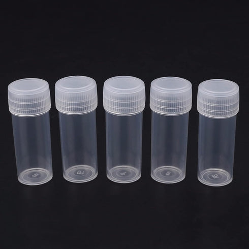 EORTA 50 Pcs 5 ML Clear Plastic Refillable Bottles with Caps, Portable Mini Empty Container for Crafts, Beads, Pills