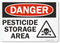 SmartSign "Danger - Pesticide Storage Area" Sign, 10" x 14" Plastic