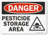 SmartSign "Danger - Pesticide Storage Area" Sign, 10" x 14" Plastic