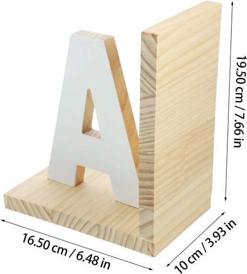 Decorative Wooden Bookends - A-Shaped Book Caddy for Desk Organization