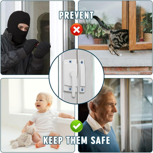 ZUONAI Sliding Window Sash Locks: 2 Pack Cam Locks for Double Hung Vinyl Windows, Security Replacement for Sliding