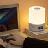 3 2000mAh Dimmable (1, 3.14 4.29) Night Light with Clock, Color Rechargeable LED Touch Lamp, Eye-Caring Cordless