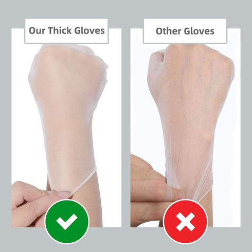 Disposable Medical Clear Vinyl Exam Gloves, Latex-Free & Powder-Free, 100PCS - Medium