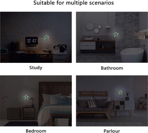 ALAZA Christmas Tree Snowflake Xmas Green Star Shaped LED Night Light Dusk to Dawn Sensor Plug in Night Home Decor Desk