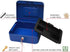 KYODOLED Cash Box with Money Tray,Storage Safe Lock Box with Key,Cash Drawer,7.87"x 6.30"x 3.54" Blue Medium by KYODOLED