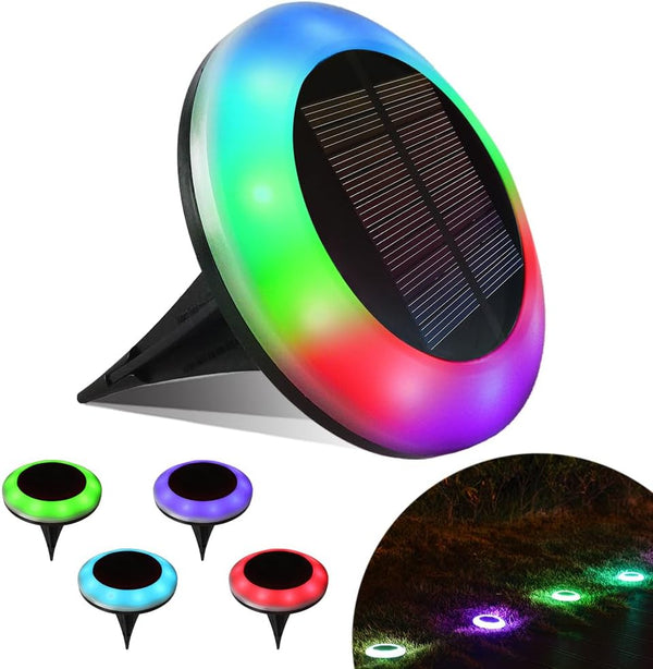 20 Lumens Colorized Solar Ground Lights,Solar Pool Lights with Mutiple Color Functions