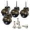 4 Pcs 2" Stem Casters, Antique Ball Caster Wheel with Insert Sockets for Sofa, Old Chair, Cabinet Furniture