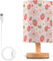 ALAZA Bedside Table Lamp for Bedroom Strawberry Pink Floral Nightstand LED Light