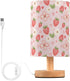 ALAZA Bedside Table Lamp for Bedroom Strawberry Pink Floral Nightstand LED Light