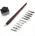 OPENDGO Calligraphy Pens Set - Handcrafted Wooden Dip Pen Calligraphy Set with 11 Nibs & Black Ink