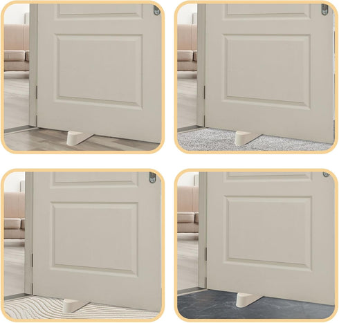 Door Stopper Wedge Non-Scratching Door Holder Small White - Pack of 4