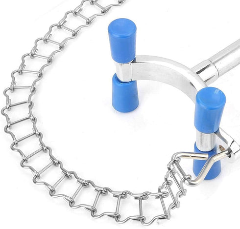 Akozon Stainless Steel Laboratory Beaker Chain Clamp Clip for 80-150mm Dia Beaker Container or Flask Chemical Equipment