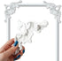 2 PCS Carved Appliques Onlays, White PVC Corners Applique Flower Carvings Decals