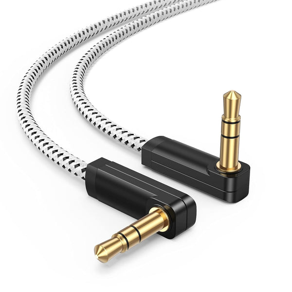 CableCreation 3.5mm Audio Cable(1.5FT/0.45M), 90 Degree 3.5mm Male to Male Auxiliary Aux