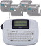 Brother PT-M95 P-Touch Monochrome Label Maker Bundle with 4 Label Tapes, White