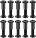 Screw Post Male M6x12mm Belt Buckle Binding Bolts, 10 Sets, Fit for 5/16"(8mm) Hole Dia, Carbon Steel Black Leather