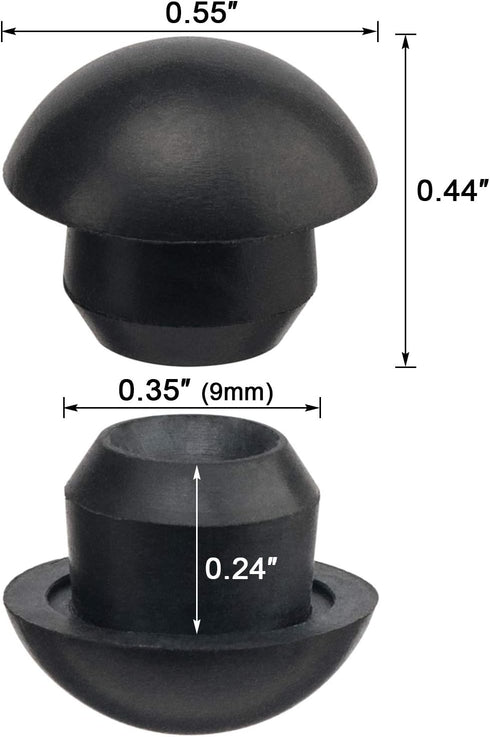 ANCIRS 50 Pack 8mm Floor Bottle Jack Plugs, Black Rubber Hydraulic Filler Bung for Oil Reservoir