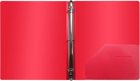 Better Office Products 3 Ring Poly Binder, 1 Inch, Letter Size, 4 Pack - Red, Blue, Purple, Black
