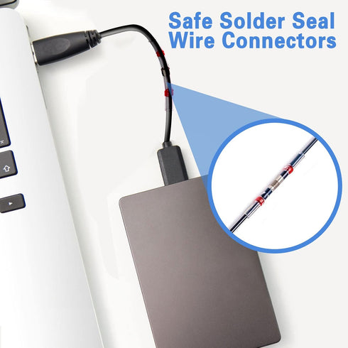 Heat Shrink Butt Connectors, Marine Grade Solder Seal Wire Connectors Kit, Waterproof Insulated (140PCS)