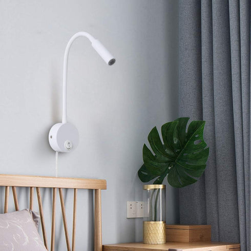 3W 3000K Wall Sconces Light Reading Lamp Warm White Cord for Reading Books in Bed