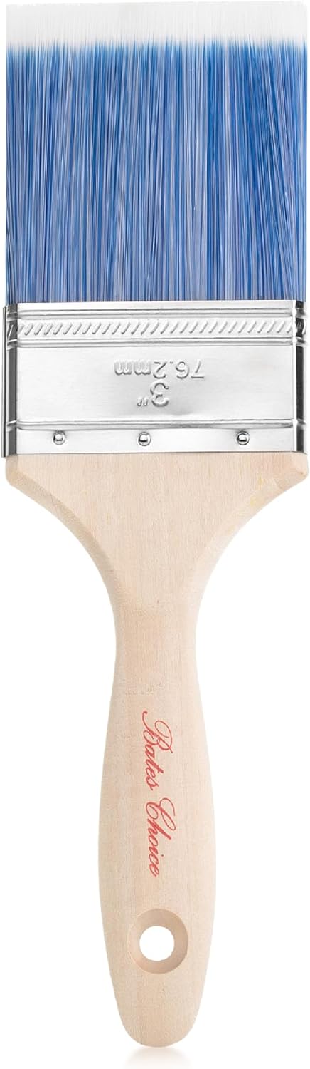 Bates Paint Brushes, 3-Inch, Treated Wood Handle for Walls, Stain Brush, Furniture Paint Brush, 1 Pack