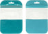 Clear Window Half Turquoise Green Plastic Resealable Bags with Butterfly Hang Hole