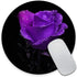 Round Mouse Pad with Amazing Purple Rose and Black Background, 7.9 x 7.9 x 0.12 Inch, Office Present