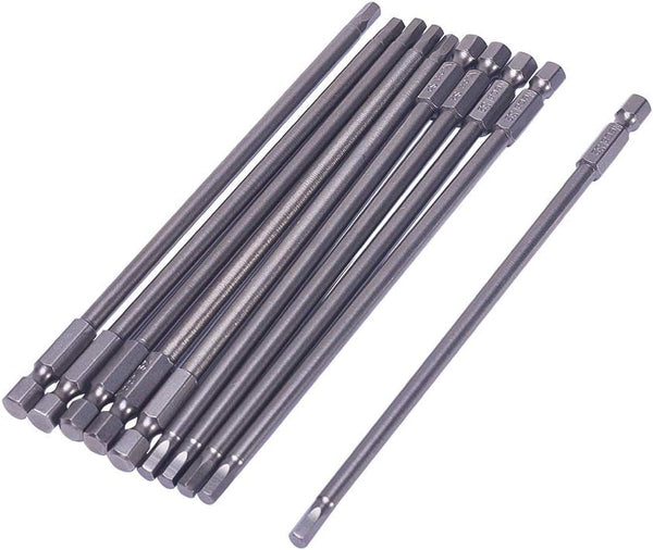 Utoolmart H4 Magnetic Hex Head Screwdriver Bits, 1/4 Inch Hex Shank, 150mm Length S2 Power Tools (10Pcs)
