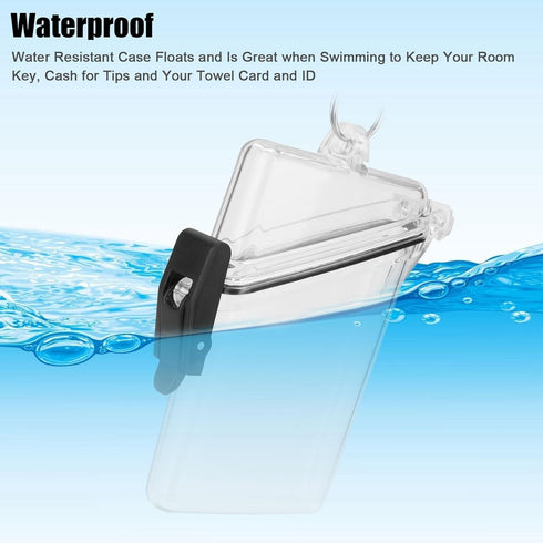 Transparent Clear Waterproof ID Card Badge Holder Case, Vertical Holders with Lanyard and Keychain for Office Supplies