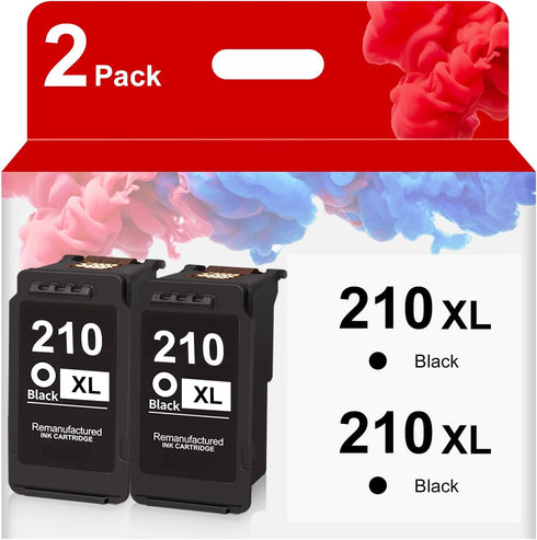 PG-210XL Black Ink Cartridge Replacement, Value Pack for Canon 210XL PG-210 Printers (2 Black)