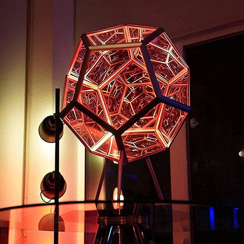 WBTY Dodecahedron Art Light, Space LED Light Adjustable Color Light, Creative Cool Infinite Color Night Light Ambient