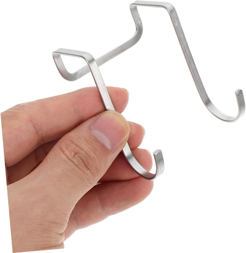 10Pcs Stainless Steel Wall Mounted Hooks for Bedside Cabinet Bathroom and Saving Double Hook Design for Towels Clothes