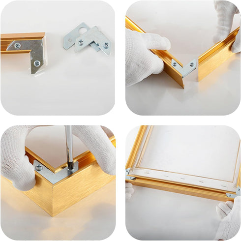 30PCS 35 13 mm Geesatis L-Shaped Corner Brace Plate, x Metal Picture Frame Bracket, Silver Tone Flat Plate Fastener