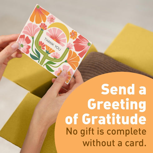-Set 24 S&O Thank You Cards with Envelopes - Blank Stylish papers for Handwritten Messages of decor sheets