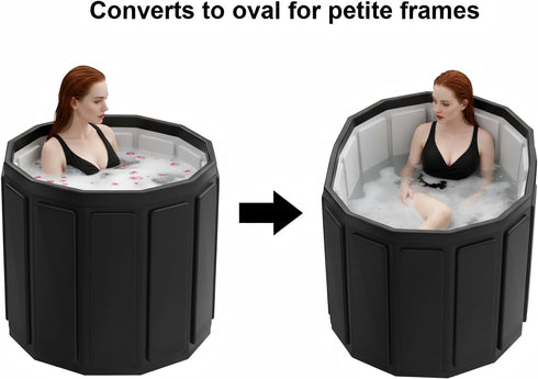 6-layer 25.9X31.5 Portable Bathtub for Adult, Foldable Soaking Bathtub for Hot SPA&Ice Bath, Foldable Small Bathtub