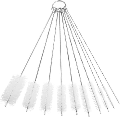 uxcell Straw Cleaner Brush Set, 8.3 Inch Nylon Tube Pipe Cleaners, Set of 10 Stainless Steel Brushes