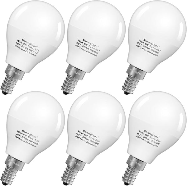 MorningLight A15 LED Bulb 60Watt Equivalent 3000K Soft White, E12 Small Base